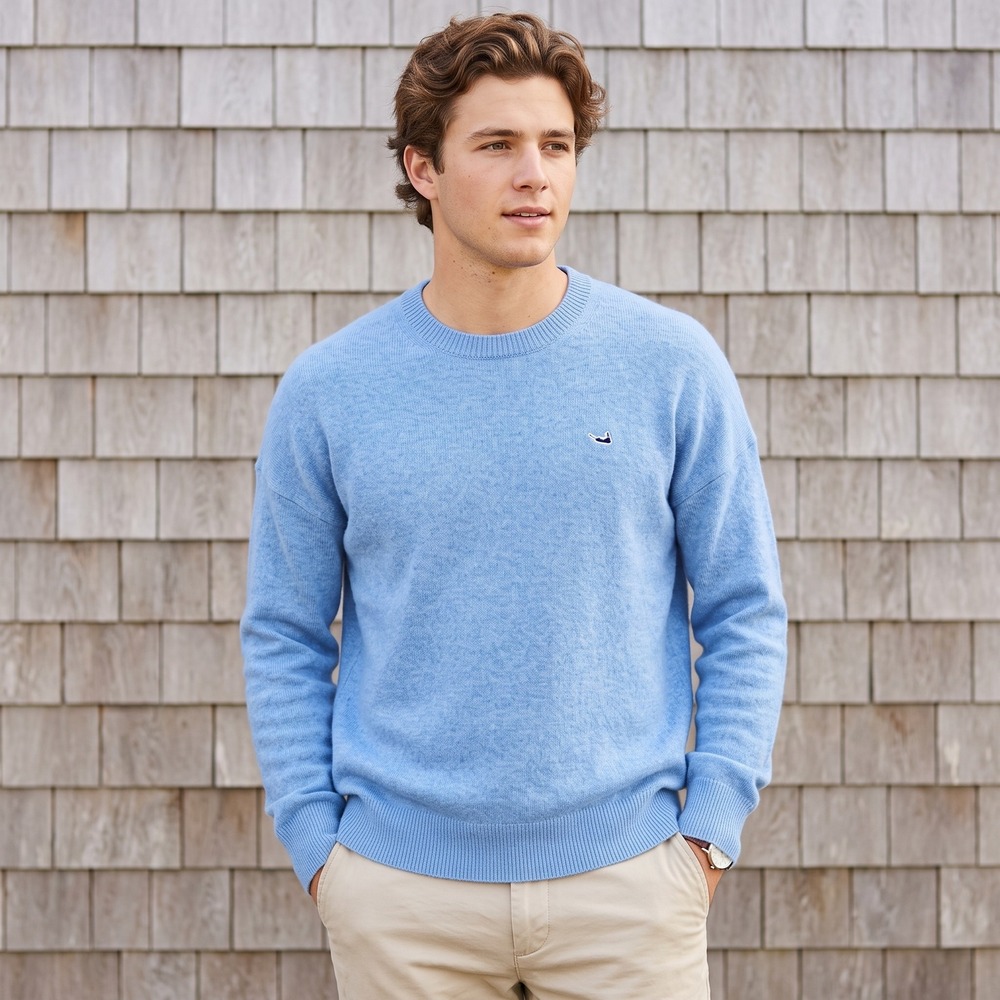 Vineyard Vines Mens Sweater Small Blue Cashmere Crewneck Marthas Vineyard Preppy